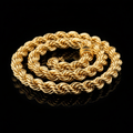Solid gold rope chain necklace, thick heavy links