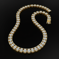 Diamond tennis necklace in solid gold with continuous brilliant cut diamonds